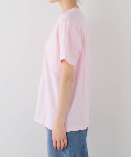 U by SPICK&SPAN（ユーバイスピックアンドスパン）の「GANNI / ガニー Basic Cotton Jersey T-shirt（Tシャツ/カットソー・レディース・ピンク・SMALL）」の3枚目の写真
