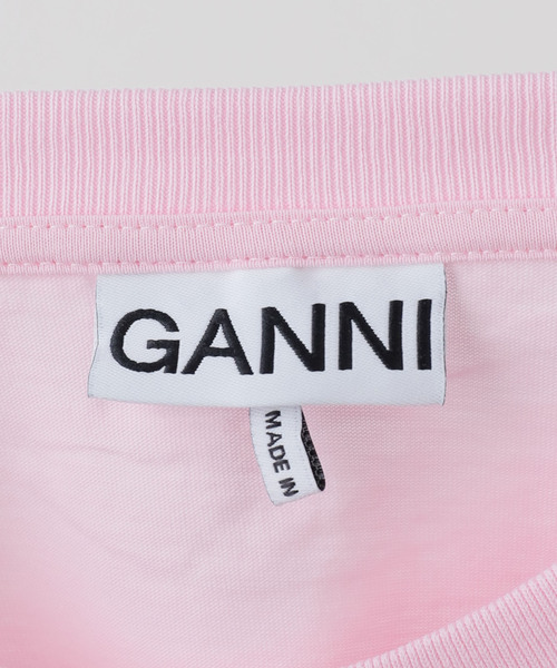 U by SPICK&SPAN（ユーバイスピックアンドスパン）の「GANNI / ガニー Basic Cotton Jersey T-shirt（Tシャツ/カットソー・レディース・ピンク・SMALL）」の6枚目の写真
