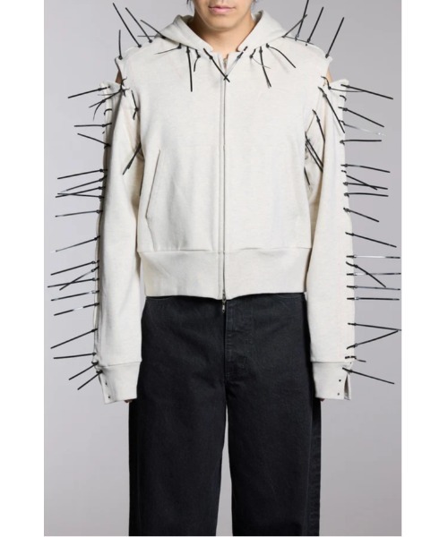 MASU(エムエーエスユー)の「BONE NEEDLE ZIP-UP HOODIE(パーカー・メンズ・ブラック/グレー・48)」の3枚目の写真