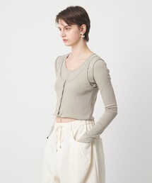 ASTRAET | ＜ASTRAET＞3WAY フロントボタン ロングスリーブカットソー(Tシャツ/カットソー)