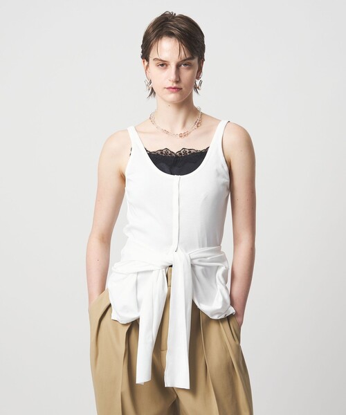 ASTRAET(アストラット)の「<ASTRAET>3WAY フロントボタン ロングスリーブカットソー(Tシャツ/カットソー・レディース・ホワイト/ナチュラル/ダークグレー・FREE)」の7枚目の写真
