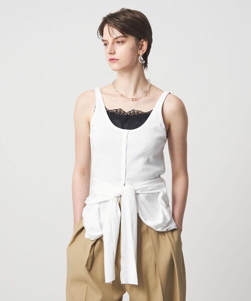 ASTRAET(アストラット)の「<ASTRAET>3WAY フロントボタン ロングスリーブカットソー(Tシャツ/カットソー・レディース・ホワイト/ナチュラル/ダークグレー・FREE)」の8枚目の写真