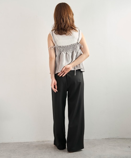 mil(ミル)の「【ベルト付き】 ハイウエスト タック パンツ【586147】(スラックス・レディース・グレイッシュベージュ/グレー/ブラック・S-Short/FREE/M-Regular/M-Short/S-Regular)」の22枚目の写真