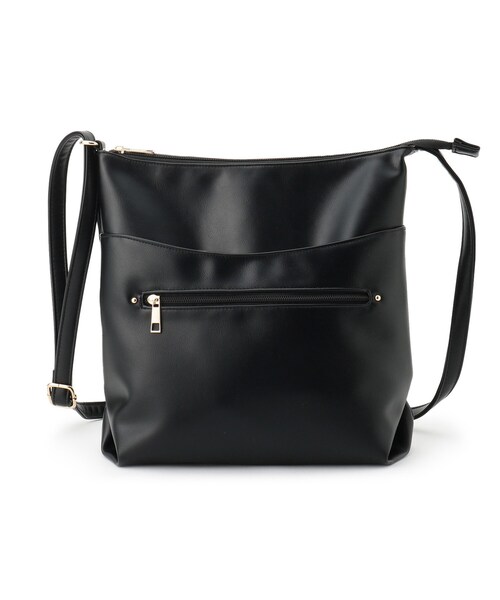 ITS'DEMO（イッツデモ）の「合皮縦型ショルダー（ショルダーバッグ・レディース・ナチュラル/ブラック/アイボリー・00）」の10枚目の写真