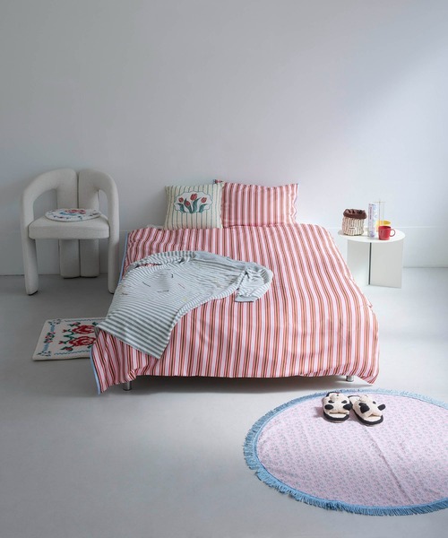 Casselini（キャセリーニ）の「Casselini HOME(キャセリーニ ホーム)オリジナルストライプ枕カバー（寝具・レディース・ブルー/ベージュ/コーラル・FREE）」の6枚目の写真