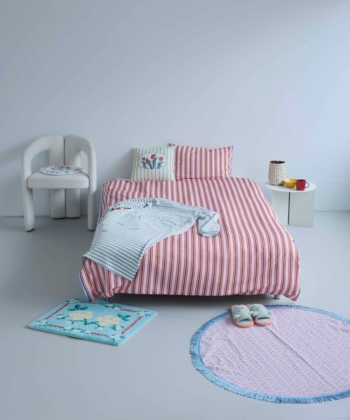 Casselini（キャセリーニ）の「Casselini HOME(キャセリーニ ホーム)オリジナルストライプ枕カバー（寝具・レディース・ブルー/ベージュ/コーラル・FREE）」の8枚目の写真