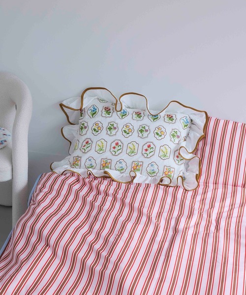 Casselini（キャセリーニ）の「Casselini HOME(キャセリーニ ホーム)オリジナルストライプ枕カバー（寝具・レディース・ブルー/ベージュ/コーラル・FREE）」の9枚目の写真