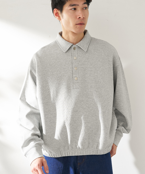 B.C STOCK(ベーセーストック)の「ANTS & ELEPHANTS / アンツアンドエレファンツ Wジャージー バレルポロシャツ(ポロシャツ・メンズ・グレー/アイボリー/ブルー系その他・MEDIUM/LARGE)」の1枚目の写真