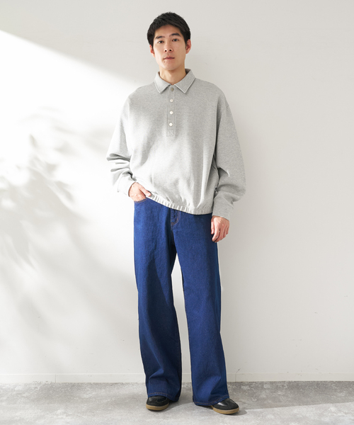 B.C STOCK(ベーセーストック)の「ANTS & ELEPHANTS / アンツアンドエレファンツ Wジャージー バレルポロシャツ(ポロシャツ・メンズ・グレー/アイボリー/ブルー系その他・MEDIUM/LARGE)」の4枚目の写真