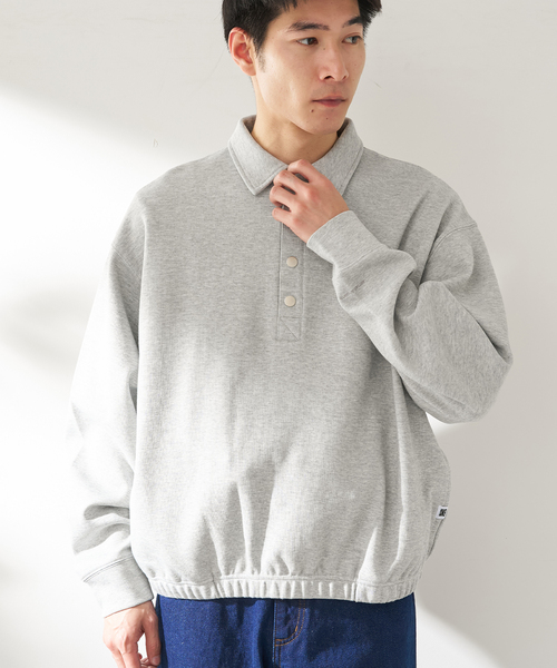 B.C STOCK(ベーセーストック)の「ANTS & ELEPHANTS / アンツアンドエレファンツ Wジャージー バレルポロシャツ(ポロシャツ・メンズ・グレー/アイボリー/ブルー系その他・MEDIUM/LARGE)」の5枚目の写真