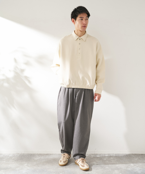 B.C STOCK(ベーセーストック)の「ANTS & ELEPHANTS / アンツアンドエレファンツ Wジャージー バレルポロシャツ(ポロシャツ・メンズ・グレー/アイボリー/ブルー系その他・MEDIUM/LARGE)」の8枚目の写真