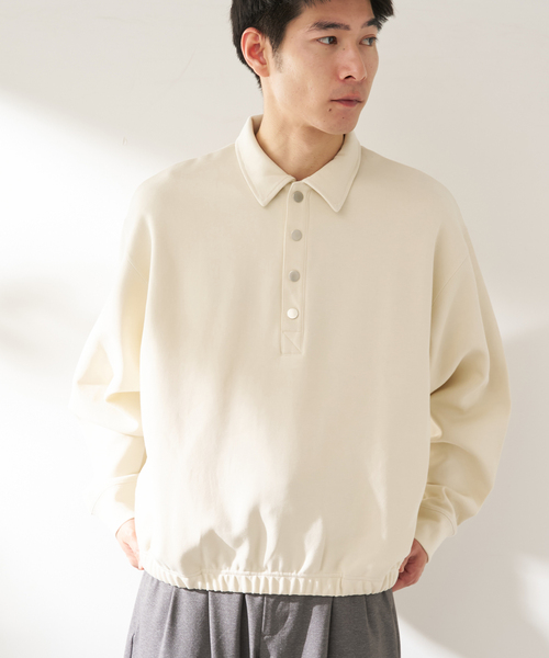 B.C STOCK(ベーセーストック)の「ANTS & ELEPHANTS / アンツアンドエレファンツ Wジャージー バレルポロシャツ(ポロシャツ・メンズ・グレー/アイボリー/ブルー系その他・MEDIUM/LARGE)」の9枚目の写真