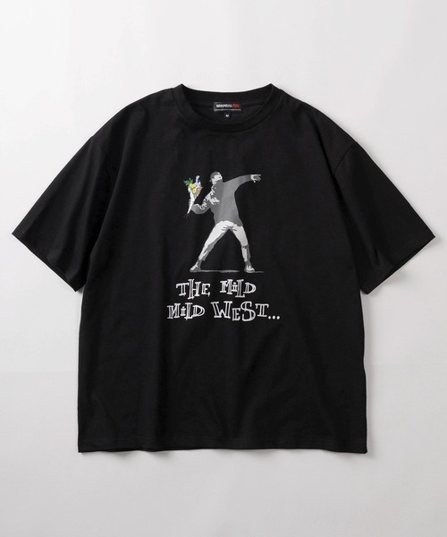 BRANDALISED（ブランダライズド）の「【70】【BRANDALISED/ブランダライズド】バンクシーアートグラフィック クルーネックTシャツ/接触冷感/速乾（Tシャツ/カットソー・メンズ・ブラウン系1/ブラウン系/アイボリー系/ブラック系/アイボリー系1/ブラック系1・M/L）」の18枚目の写真