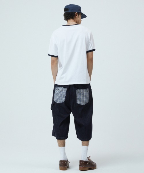 MAHAGRID(マハグリッド)の「『mahagrid/マハグリッド』 FLAG APPLIQUE RINGER TEE/フラッグ アップリケ リンガー Tシャツ(Tシャツ/カットソー・レディース・グレー/チャコールグレー/ホワイト・M)」の5枚目の写真