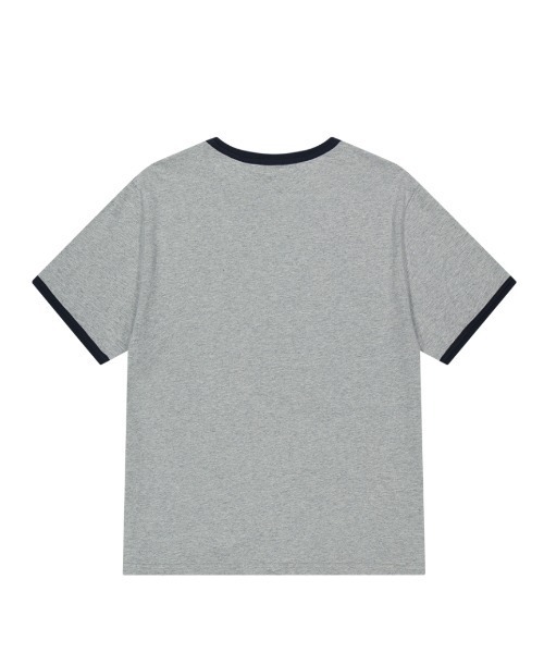 MAHAGRID(マハグリッド)の「『mahagrid/マハグリッド』 FLAG APPLIQUE RINGER TEE/フラッグ アップリケ リンガー Tシャツ(Tシャツ/カットソー・レディース・グレー/チャコールグレー/ホワイト・M)」の11枚目の写真