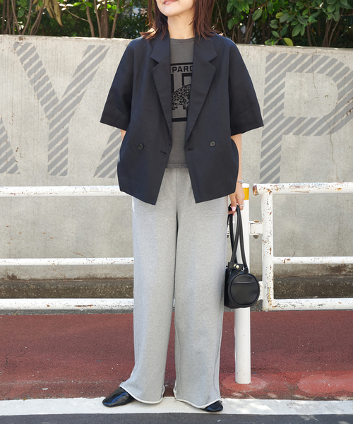 OUTDOOR PRODUCTS（アウトドアプロダクツ）の「リヨセルタイプライターハーフスリーブジャケット（その他アウター・レディース・ブラック/ベージュ・FREE）」の9枚目の写真