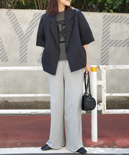 OUTDOOR PRODUCTS（アウトドアプロダクツ）の「リヨセルタイプライターハーフスリーブジャケット（その他アウター・レディース・ブラック/ベージュ・FREE）」の10枚目の写真