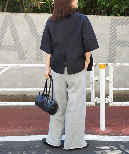 OUTDOOR PRODUCTS（アウトドアプロダクツ）の「リヨセルタイプライターハーフスリーブジャケット（その他アウター・レディース・ブラック/ベージュ・FREE）」の11枚目の写真