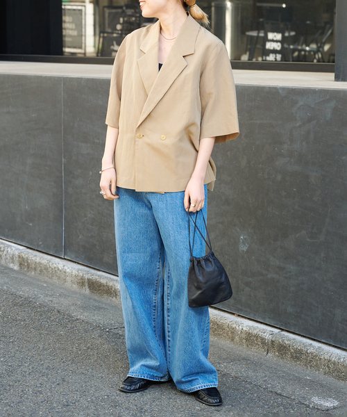 OUTDOOR PRODUCTS（アウトドアプロダクツ）の「リヨセルタイプライターハーフスリーブジャケット（その他アウター・レディース・ブラック/ベージュ・FREE）」の18枚目の写真