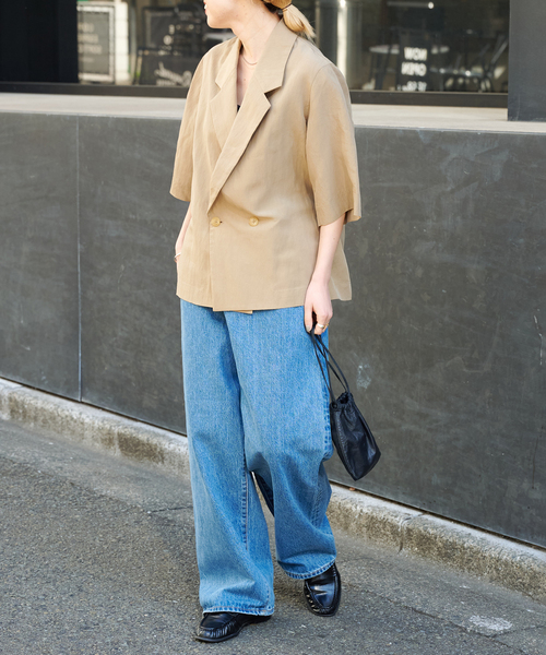 OUTDOOR PRODUCTS（アウトドアプロダクツ）の「リヨセルタイプライターハーフスリーブジャケット（その他アウター・レディース・ブラック/ベージュ・FREE）」の20枚目の写真