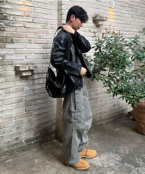 INDUST(インダスト)の「ピグメントウォッシュドカーゴワイドパンツ_カーキ(その他パンツ・レディース・カーキ・1(S)/2(M)/3(L))」の5枚目の写真