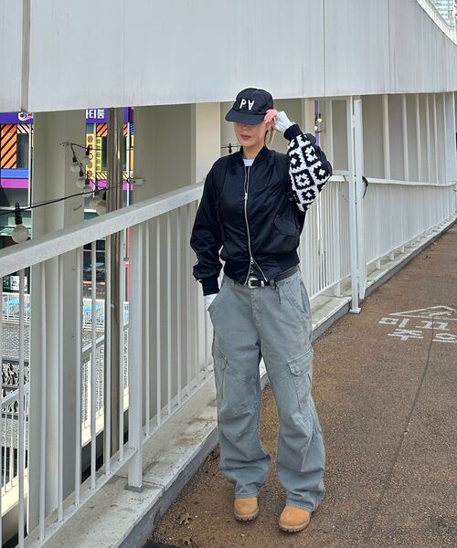 INDUST(インダスト)の「ピグメントウォッシュドカーゴワイドパンツ_カーキ(その他パンツ・レディース・カーキ・1(S)/2(M)/3(L))」の6枚目の写真