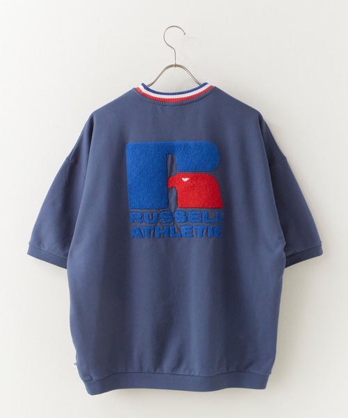Russell Athletic（ラッセルアスレティック）の「RUSSELL ATHLETIC / ラッセルアスレティック Campus Swaeat T ラインデザインロゴ刺繍 ヘビーオンス 半袖Tシャツ 2026年春夏（Tシャツ/カットソー・メンズ・ホワイト/チャコールグレー/ネイビー/ヘザーグレー・M/L/XL）」の9枚目の写真