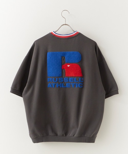 Russell Athletic（ラッセルアスレティック）の「RUSSELL ATHLETIC / ラッセルアスレティック Campus Swaeat T ラインデザインロゴ刺繍 ヘビーオンス 半袖Tシャツ 2026年春夏（Tシャツ/カットソー・メンズ・ホワイト/チャコールグレー/ネイビー/ヘザーグレー・M/L/XL）」の14枚目の写真