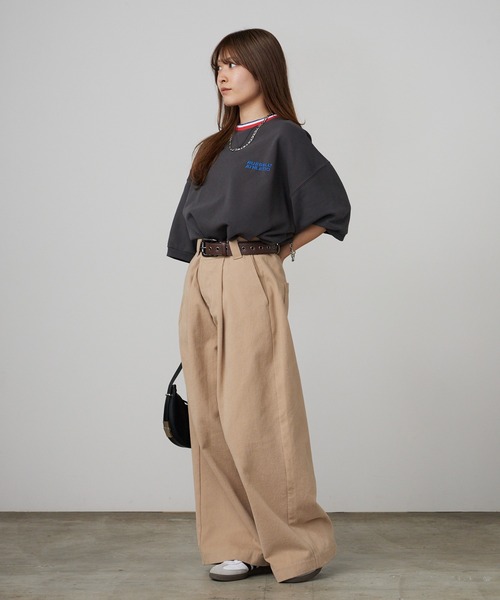 Russell Athletic（ラッセルアスレティック）の「RUSSELL ATHLETIC / ラッセルアスレティック Campus Swaeat T ラインデザインロゴ刺繍 ヘビーオンス 半袖Tシャツ 2026年春夏（Tシャツ/カットソー・メンズ・ホワイト/チャコールグレー/ネイビー/ヘザーグレー・M/L/XL）」の18枚目の写真