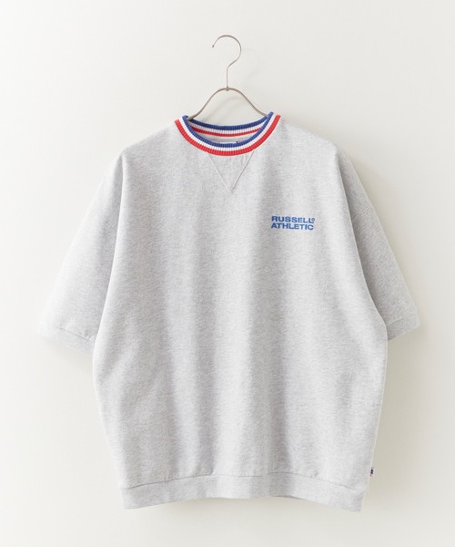 Russell Athletic（ラッセルアスレティック）の「RUSSELL ATHLETIC / ラッセルアスレティック Campus Swaeat T ラインデザインロゴ刺繍 ヘビーオンス 半袖Tシャツ 2026年春夏（Tシャツ/カットソー・メンズ・ホワイト/チャコールグレー/ネイビー/ヘザーグレー・M/L/XL）」の21枚目の写真