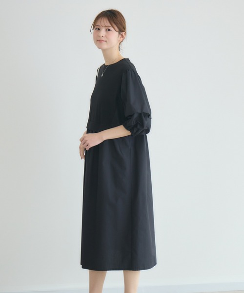 KATHARINE ROSS（キャサリンロス）の「【KATHARINE ROSS】カットタフタ袖タックワンピース（ワンピース・レディース・キャメル/チャコールグレー・FREE）」の7枚目の写真