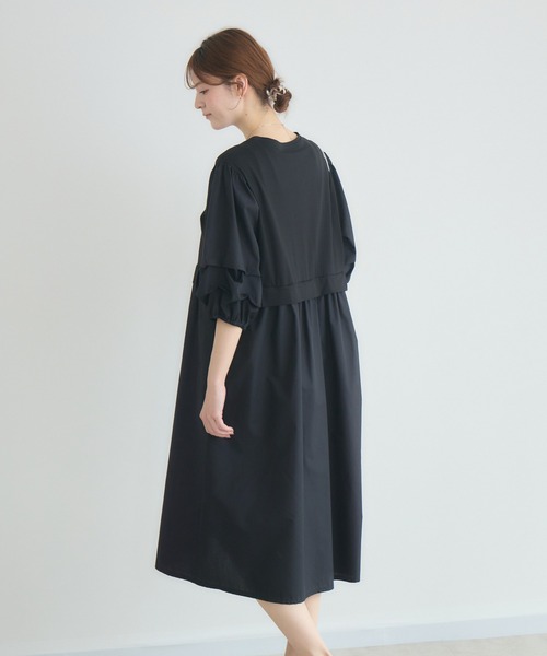 KATHARINE ROSS（キャサリンロス）の「【KATHARINE ROSS】カットタフタ袖タックワンピース（ワンピース・レディース・キャメル/チャコールグレー・FREE）」の8枚目の写真