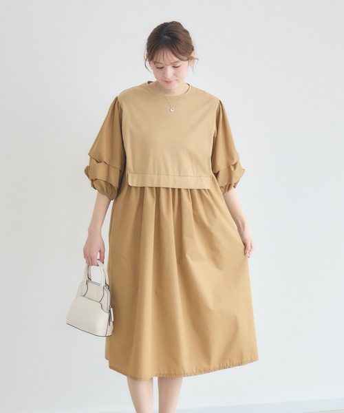 KATHARINE ROSS（キャサリンロス）の「【KATHARINE ROSS】カットタフタ袖タックワンピース（ワンピース・レディース・キャメル/チャコールグレー・FREE）」の15枚目の写真