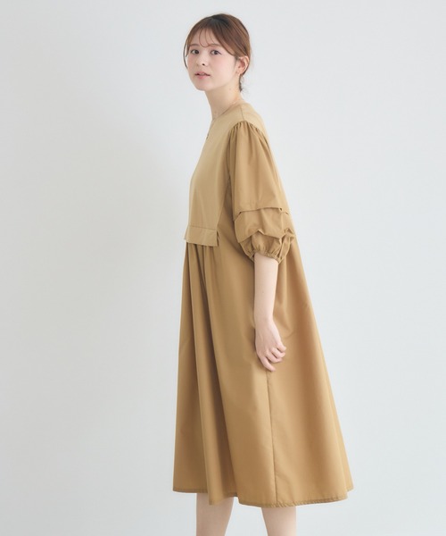 KATHARINE ROSS（キャサリンロス）の「【KATHARINE ROSS】カットタフタ袖タックワンピース（ワンピース・レディース・キャメル/チャコールグレー・FREE）」の16枚目の写真