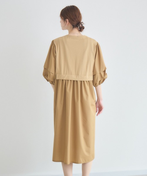 KATHARINE ROSS（キャサリンロス）の「【KATHARINE ROSS】カットタフタ袖タックワンピース（ワンピース・レディース・キャメル/チャコールグレー・FREE）」の17枚目の写真