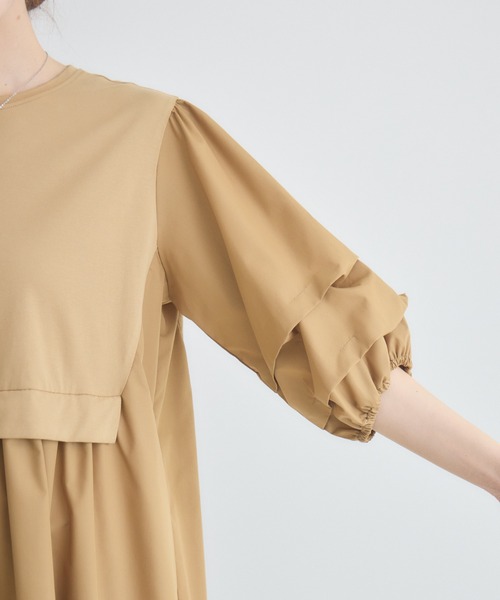 KATHARINE ROSS（キャサリンロス）の「【KATHARINE ROSS】カットタフタ袖タックワンピース（ワンピース・レディース・キャメル/チャコールグレー・FREE）」の22枚目の写真