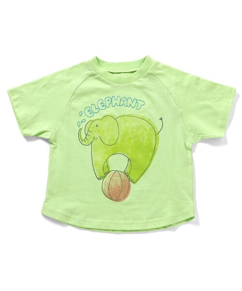 BIT'Z(ビッツ)の「動物プリント半袖Tシャツ(Tシャツ/カットソー・キッズ・サーモンピンク/ライム/イエロー/サックスブルー・120/110/100/95/90/80)」の5枚目の写真