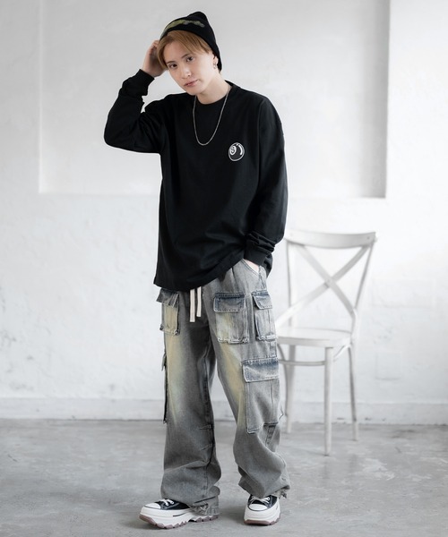 En serio TOKYO（エンソリオトーキョー）の「【SIDEWAYSTANCE】Sボール長袖Tシャツ 70423（Tシャツ/カットソー・メンズ・ホワイト/ブラック・SMALL/MEDIUM/LARGE/X-LARGE）」の14枚目の写真