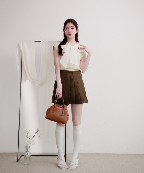 fupel(フぺル)の「organdy ribbon knit tops / オーガンジーリボンニットトップス(ニット/セーター・レディース・ブラック/アイボリー・FREE)」の15枚目の写真
