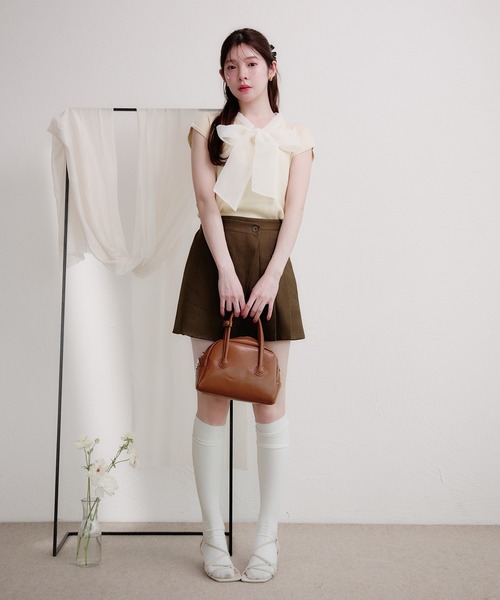 fupel(フぺル)の「organdy ribbon knit tops / オーガンジーリボンニットトップス(ニット/セーター・レディース・ブラック/アイボリー・FREE)」の17枚目の写真