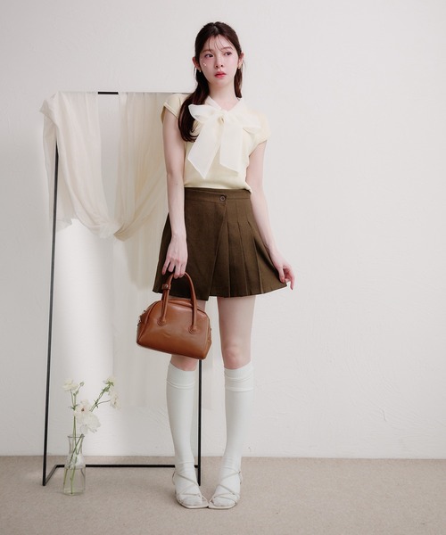 fupel(フぺル)の「organdy ribbon knit tops / オーガンジーリボンニットトップス(ニット/セーター・レディース・ブラック/アイボリー・FREE)」の16枚目の写真