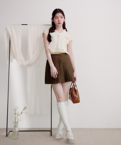 fupel(フぺル)の「organdy ribbon knit tops / オーガンジーリボンニットトップス(ニット/セーター・レディース・ブラック/アイボリー・FREE)」の18枚目の写真