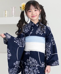 ガールズ浴衣 子供浴衣2点セット （綿浴衣＋しわ兵児帯）　貝殻　金魚　星柄　花柄　フラワー　120cm/130cm/140cm/150cm　キッズ浴衣　ジュニア浴衣 女の子 子供浴衣2点セット 低身長浴衣