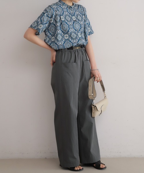 NOMBRE IMPAIR(ノンブルアンペール)の「ソフト綿ナイロン ビット付キギャザーパンツ(その他パンツ・レディース・グレー/オレンジ・FREE)」の14枚目の写真