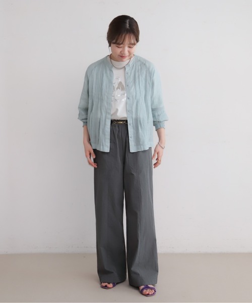 NOMBRE IMPAIR(ノンブルアンペール)の「ソフト綿ナイロン ビット付キギャザーパンツ(その他パンツ・レディース・グレー/オレンジ・FREE)」の17枚目の写真