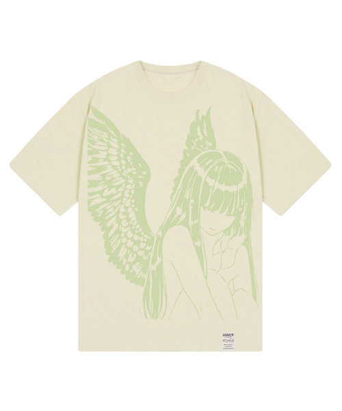 GRAVER（グレーバー）の「[ユニセックス]HALO 半袖Tシャツ_4色（Tシャツ/カットソー・レディース・ホワイト/チャコールグレー/ブラック/サンドベージュ・SMALL/MEDIUM/LARGE）」の14枚目の写真