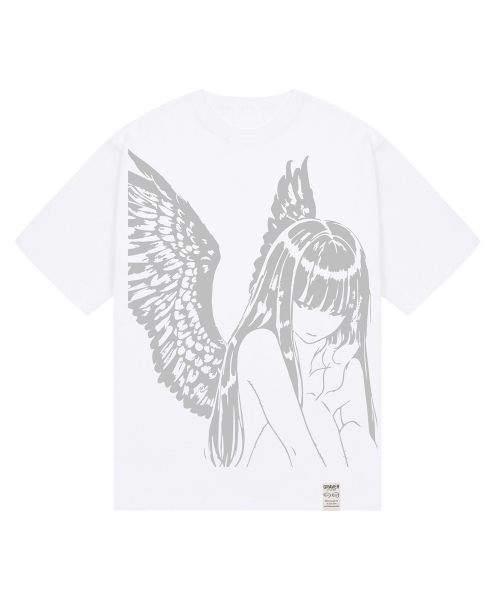 GRAVER（グレーバー）の「[ユニセックス]HALO 半袖Tシャツ_4色（Tシャツ/カットソー・レディース・ホワイト/チャコールグレー/ブラック/サンドベージュ・SMALL/MEDIUM/LARGE）」の15枚目の写真