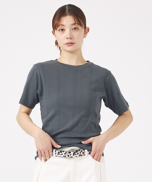 MILLER(ミラー)の「【Robert P.Miller/ロバートピーミラー】パネルリブクルーネックTシャツ(Tシャツ/カットソー・レディース・ブラック系その他/グレー/グレー系その他/ブラック・フリー)」の14枚目の写真