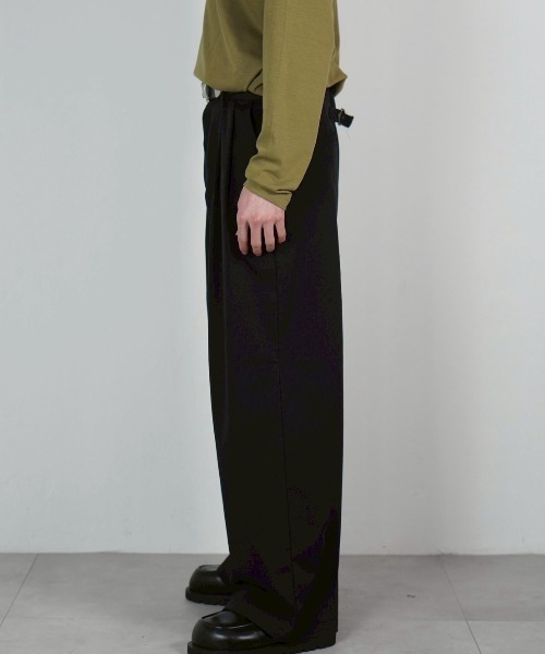 Chikashitsu +(チカシツプラス)の「【Chikashitsu +】2 tuck straight slacks / 【チカシツプラス】2タックストレートスラックス(スラックス・メンズ・ブラック・L/M/S)」の12枚目の写真