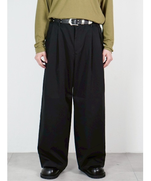 Chikashitsu +(チカシツプラス)の「【Chikashitsu +】2 tuck straight slacks / 【チカシツプラス】2タックストレートスラックス(スラックス・メンズ・ブラック・L/M/S)」の11枚目の写真
